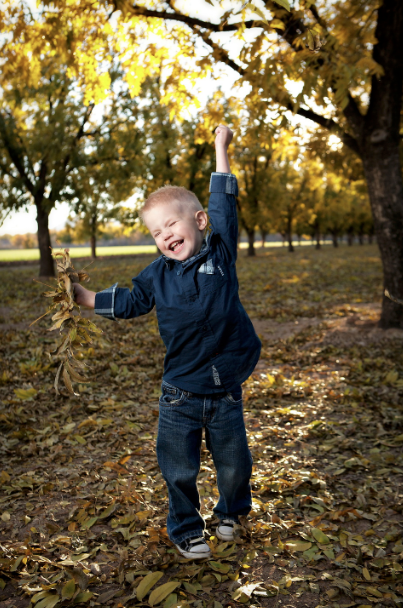 Happy jumping toddler.